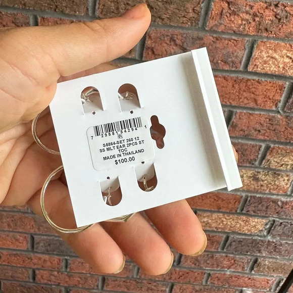 Giani Bernini 925 Sterling Silver 4 Hoops Earrings NWT - Picture 5 of 5